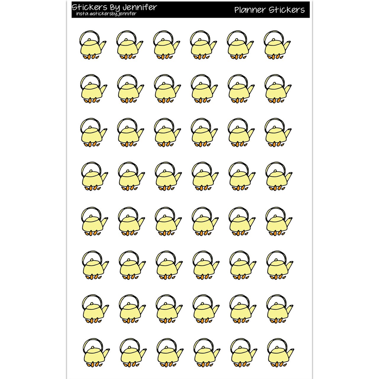 Tea Kettle Planner Stickers Scrapbooking Kids DIY Arts Crafting